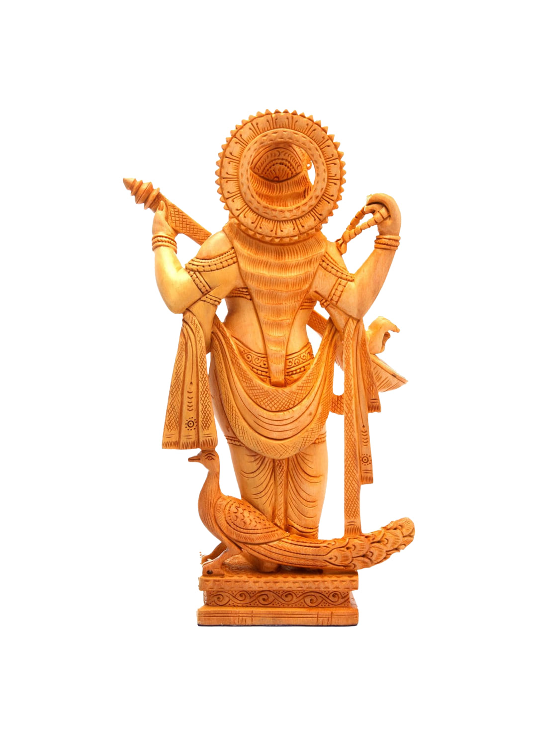 CraftVatika Wood Saraswati Idol Handmade - Imagem 2