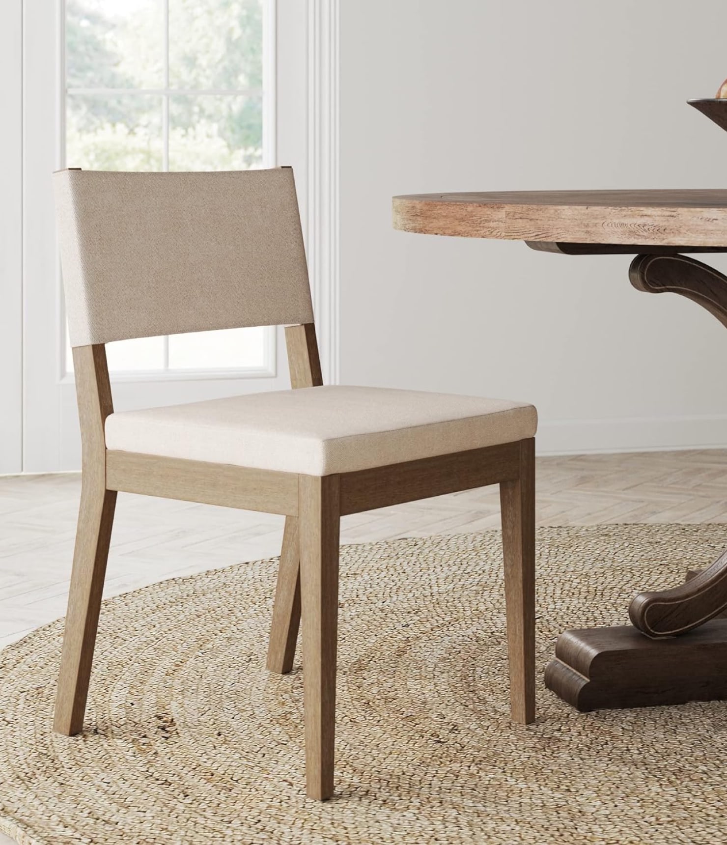 Modern Upholstered Dining Chair with Solid Rubberwood Legs - Imagem 2