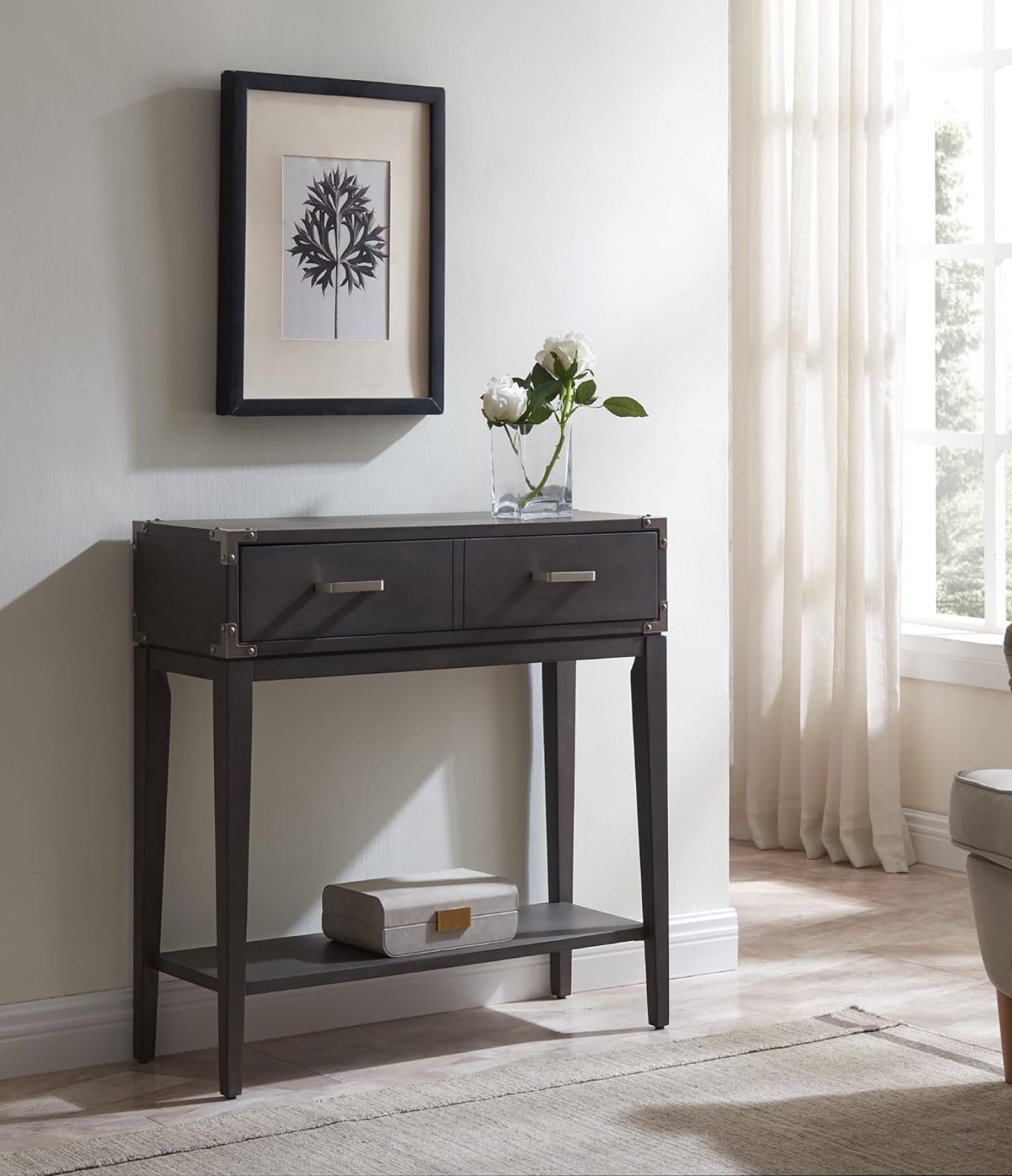 Leick Home Beckett Industrial Console Table, Gray - Imagem 5